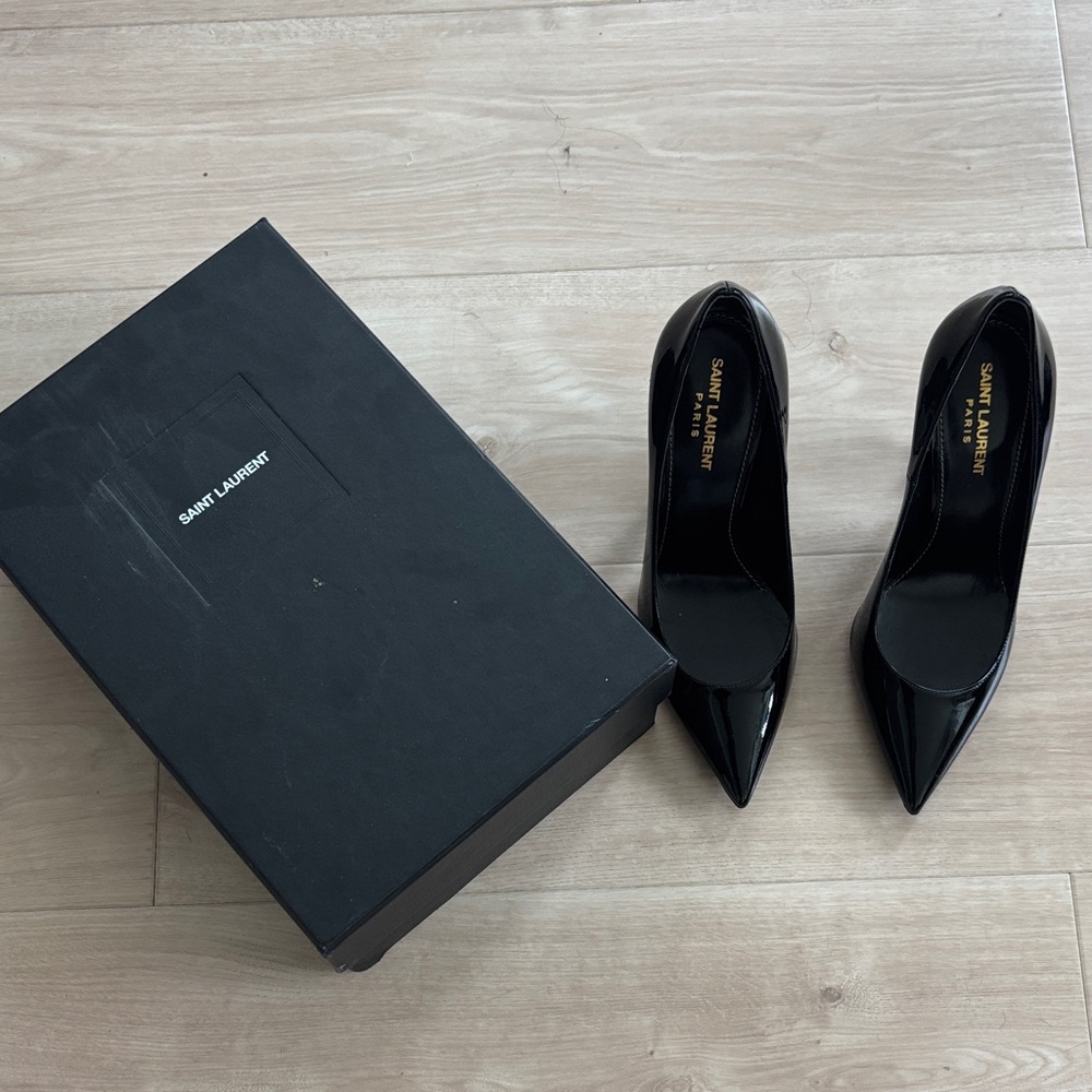 Saint Laurent Black Patent Leather Heels